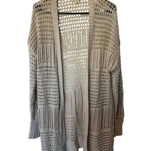 UpWest Cream Cardigan Sweater with Geometric Knit - Picture 1 of 2
